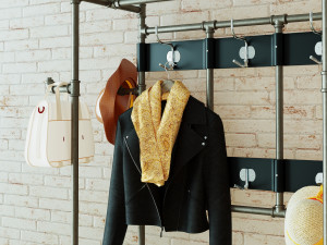 Hall tree and Clothing Rack CR14 Model 3D