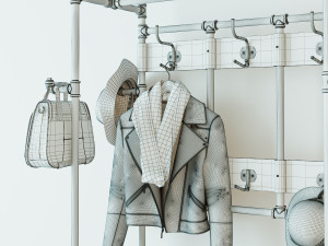 Hall tree and Clothing Rack CR14 Model 3D