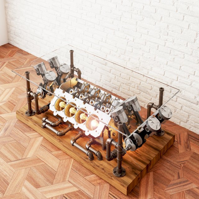 Coffee Table CT11 3D Model .c4d .max .obj .3ds .fbx .stl .blend 