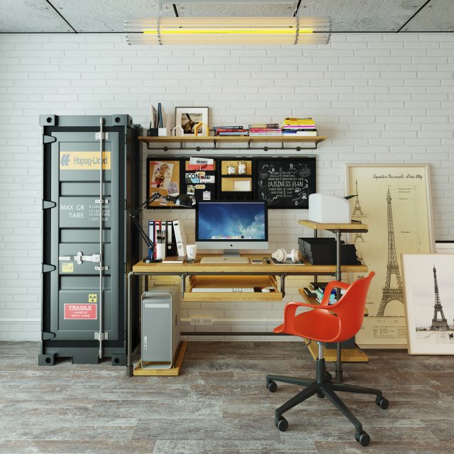 Workplace WP4 Model 3D .c4d .max .obj .3ds .fbx .stl .blend 