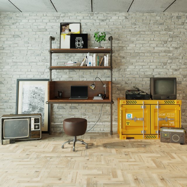 Workplace WP7 Modello 3D .c4d .max .obj .3ds .fbx .stl .blend 