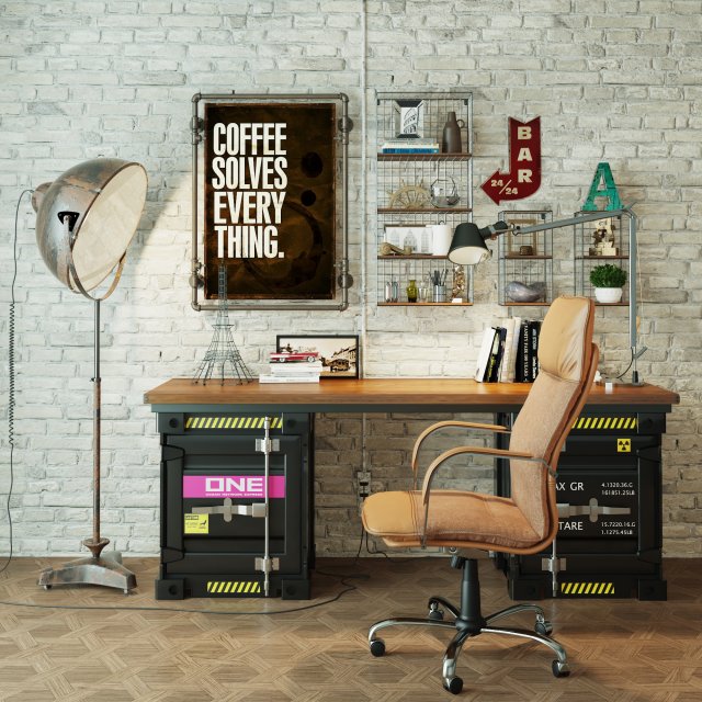 Workplace WP8 Modello 3D .c4d .max .obj .3ds .fbx .stl .blend 