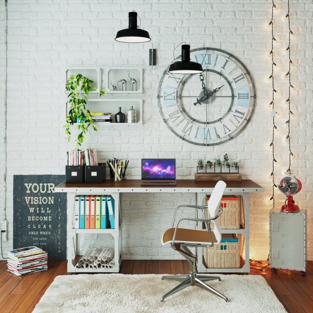 Workplace WP11 3D Модель .c4d .max .obj .3ds .fbx .stl .blend 