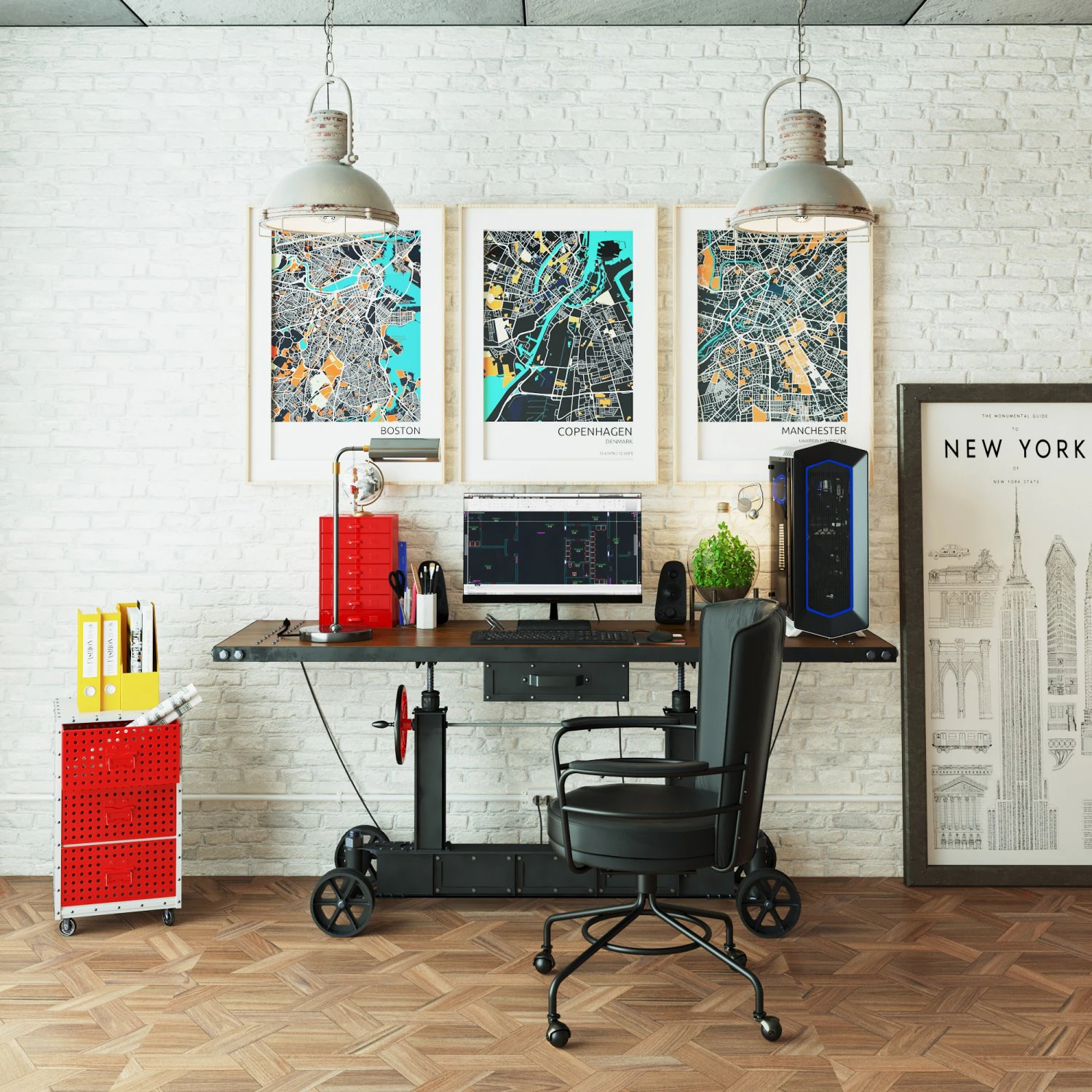 Workplace WP12 3D Model .c4d .max .obj .3ds .fbx .stl .blend 