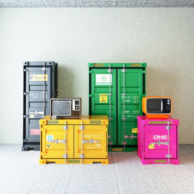 Container Cabinet CC1 3D Model .c4d .max .obj .3ds .fbx .stl .blend 