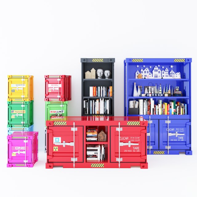 Container Cabinet CC2 Model 3D .c4d .max .obj .3ds .fbx .stl .blend