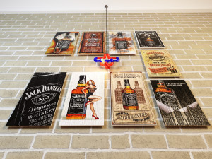 Wooden Vintage Plaques WV4 3D Model