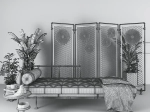 Daybed and Partition DP1 3D Model