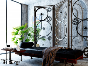 Daybed and Partition DP2 3D Model