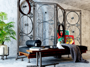 Daybed and Partition DP2 3D Model