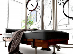 Daybed and Partition DP2 3D Model