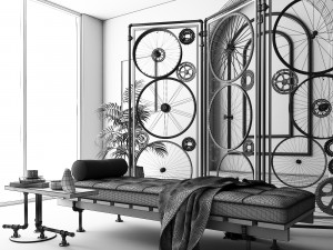 Daybed and Partition DP2 3D Model