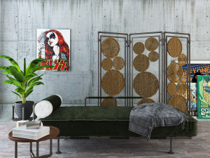Daybed and Partition DP3 3D Model