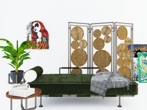 Daybed and Partition DP3 3D Model