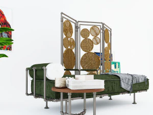 Daybed and Partition DP3 3D Model