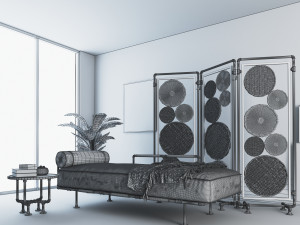 Daybed and Partition DP3 Model 3D