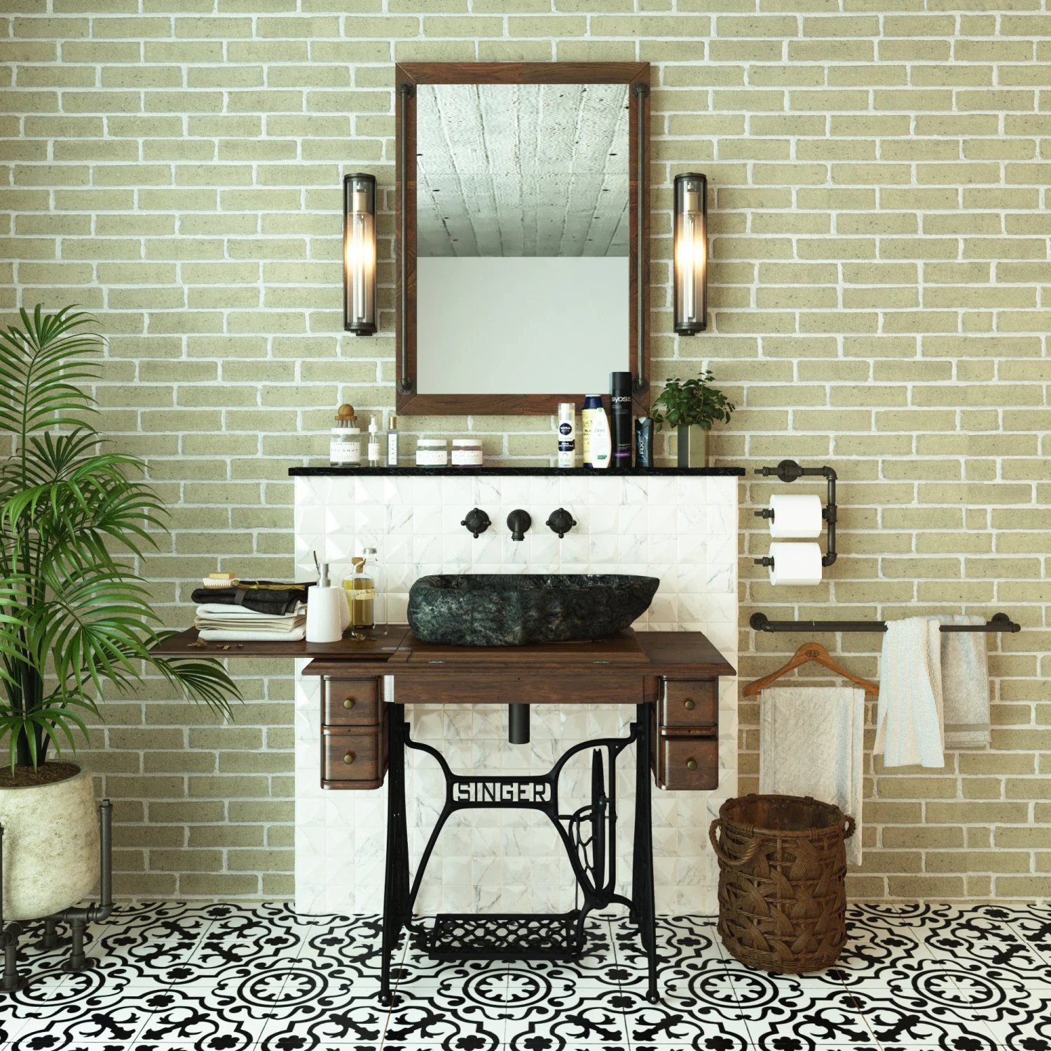 Washbowl P4 3D Model .c4d .max .obj .3ds .fbx .stl .blend 
