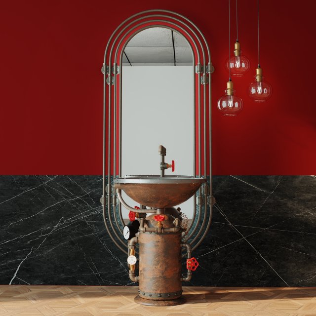 Washbowl P7 3D Model .c4d .max .obj .3ds .fbx .stl .blend 
