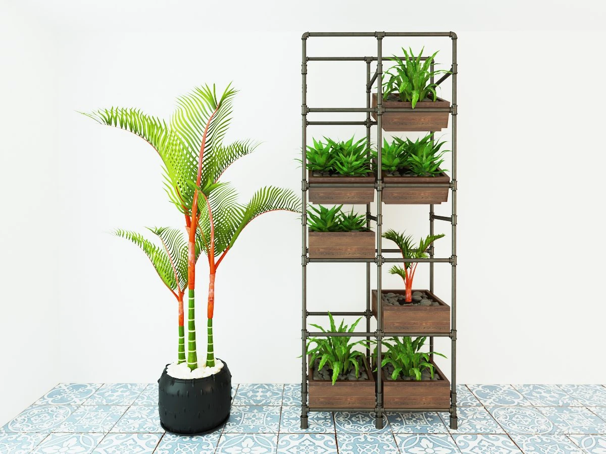 Planter Rack PB3 3D Model .c4d .max .obj .3ds .fbx .stl .blend 
