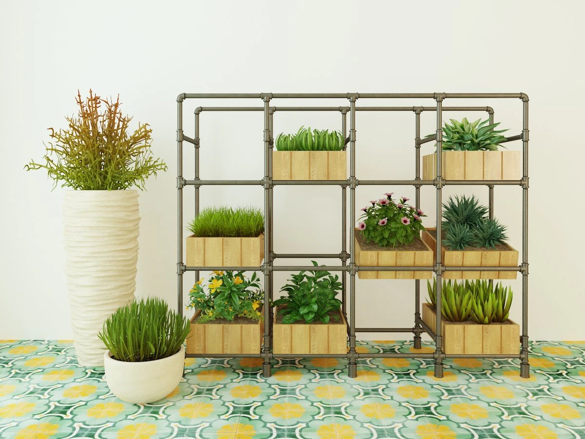 Planter Rack PB4 3D Model .c4d .max .obj .3ds .fbx .stl .blend