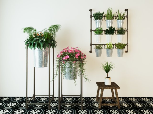Planter Rack PB5 Model 3D .c4d .max .obj .3ds .fbx .stl .blend 