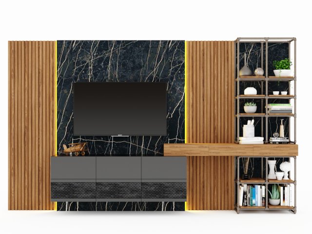 TVs cabinet TC7 3D Модель .c4d .max .obj .3ds .fbx .stl .blend 