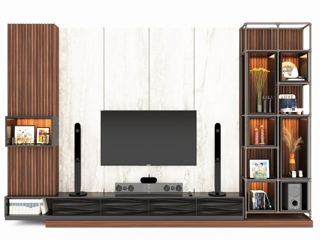 TVs cabinet TC9 3D 모델 .c4d .max .obj .3ds .fbx .stl .blend 
