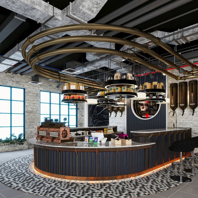 Coffee Bar CB10 Modèle 3D .c4d .max .obj .3ds .fbx .stl .blend 