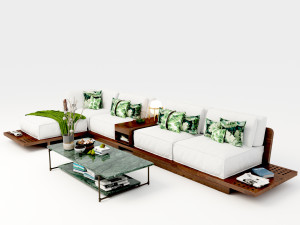 Vintage Sofa VS3 Model 3D