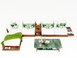 Vintage Sofa VS3 3D Model