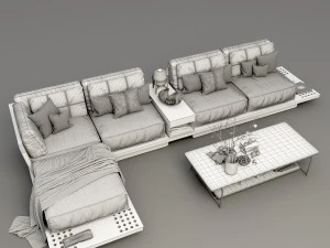 Vintage Sofa VS3 3D Model