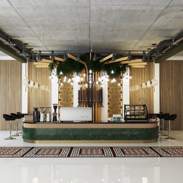 Coffee Bar CB11 3D Модель .c4d .max .obj .3ds .fbx .stl .blend 