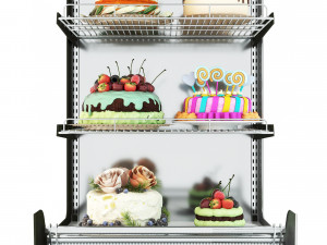 Tart Cake Display Refrigerator LB21 3D Model