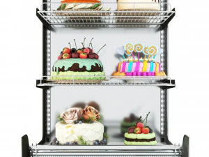 Tart Cake Display Refrigerator LB21 3D Model