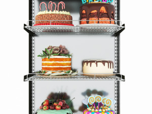 Tart Cake Display Refrigerator LB21 3D Model