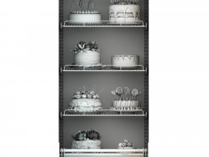 Tart Cake Display Refrigerator LB21 3D Model