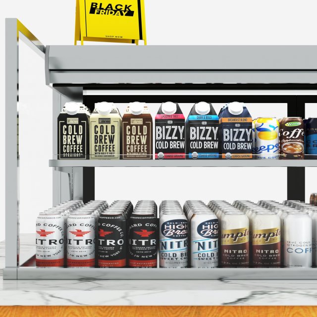 Coffee Drink Display Refrigerator LB22 3D Модель In Другое 3DExport