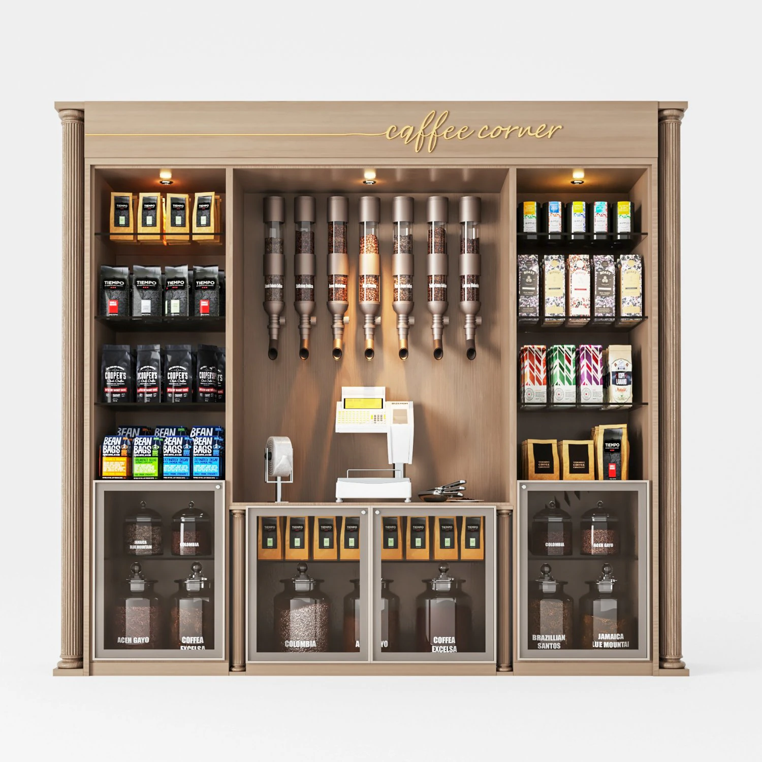 Coffee Corner Display CC1 3D Model .c4d .max .obj .3ds .fbx .stl .blend 