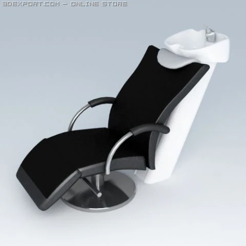 washing chair 3D Model .c4d .max .obj .3ds .fbx .stl .blend 