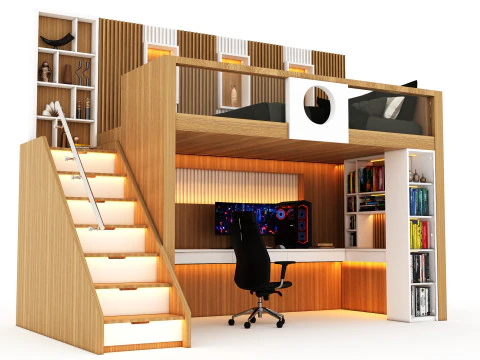 Bunk Bed for Teenager BB1 3D Model