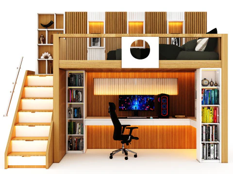Bunk Bed for Teenager BB1 3D Model