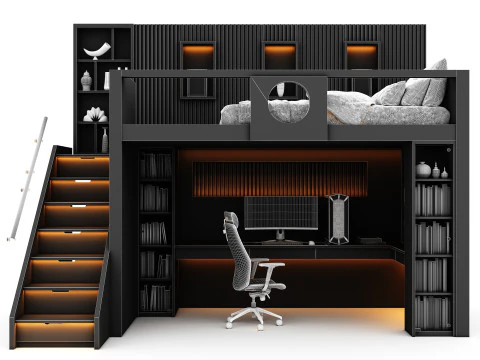 Bunk Bed for Teenager BB1 3D Model