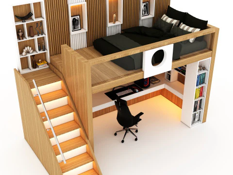 Bunk Bed for Teenager BB1 3D Model