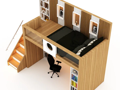 Bunk Bed for Teenager BB1 3D Model