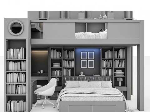 Bunk Bed for Teenager BB2 3D Model