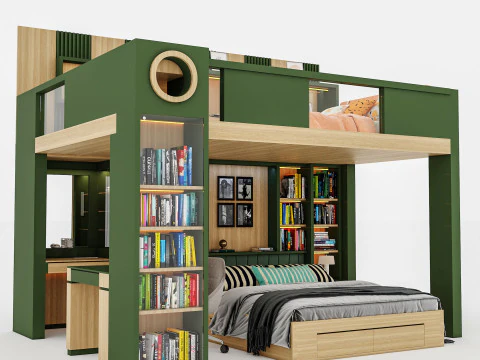 Bunk Bed for Teenager BB2 3D Model