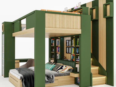 Bunk Bed for Teenager BB2 3D Model