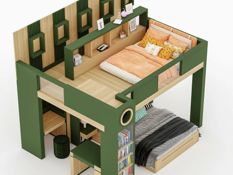 Bunk Bed for Teenager BB2 3D Model