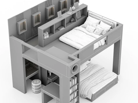 Bunk Bed for Teenager BB2 3D Model