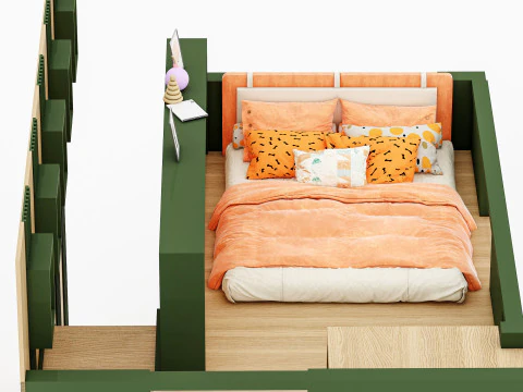 Bunk Bed for Teenager BB2 3D Model